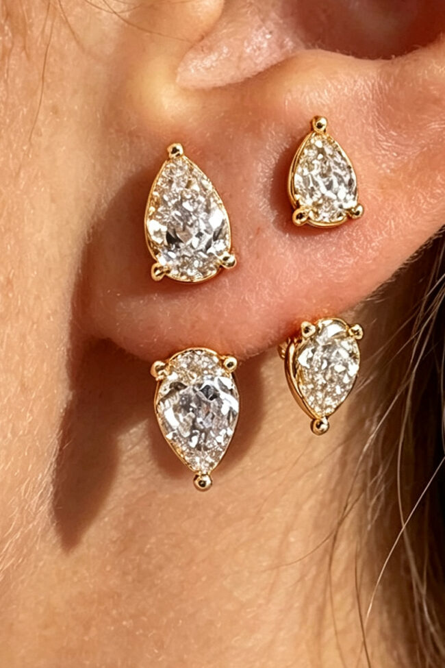 The Nadege Geometric Water Drop Zircon Earrings – La Rose Couture Jewellery & Accessories