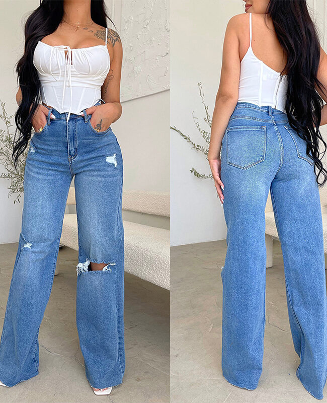 The Yolande European Style Comfortable Wide Leg Pants Detail – La Rose Couture Trousers & Skirts