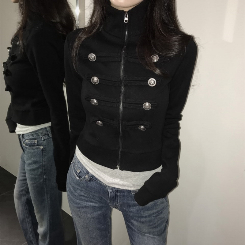Women's Stand-Collar Short Coat - Image 4