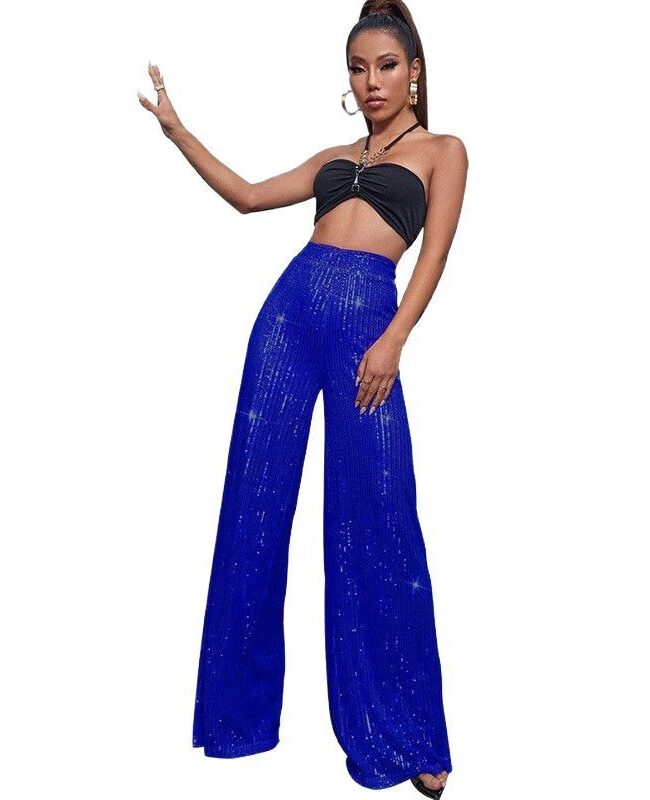 The Aurelia High Waist Sequin Wide Leg Pants – La Rose Couture Trousers & Skirts