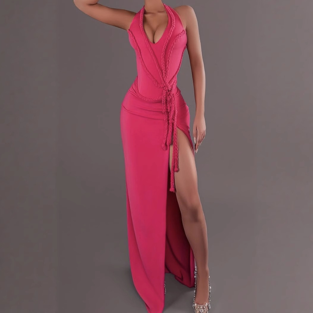 Party Hollow Out Backless Long Bandage Dress - Image 4