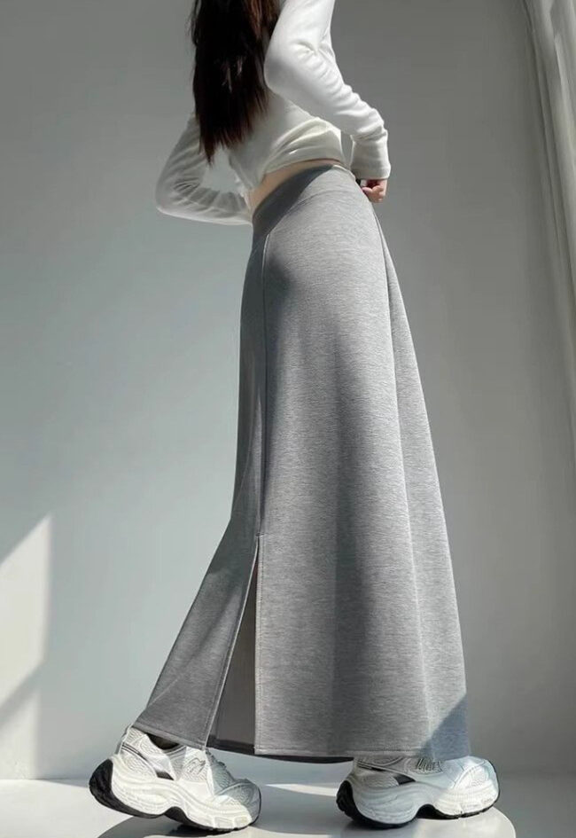 The Sabine High Waist Straight Cut a Line Skirt Detail – La Rose Couture Trousers & Skirts