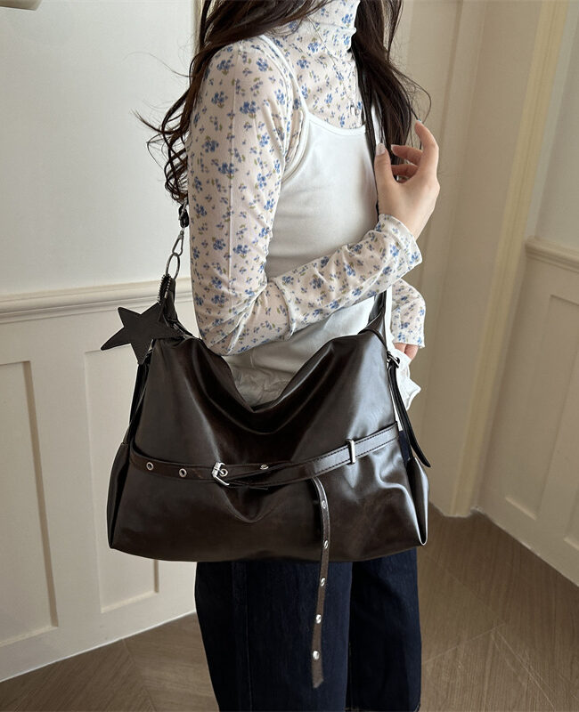 The Ophelie Large Capacity Pu Shoulder Bag Casual Soft Crossbody Detail – La Rose Couture Handbags & Clutches