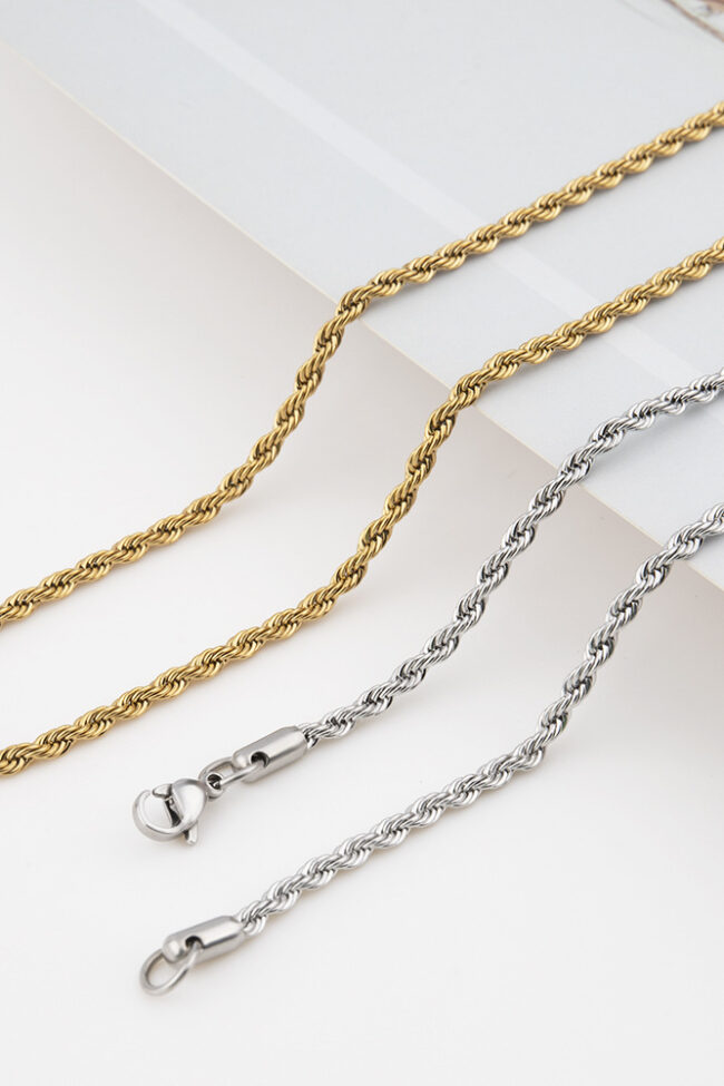 The Therese Stainless Steel Twist Chain – La Rose Couture Jewellery & Accessories