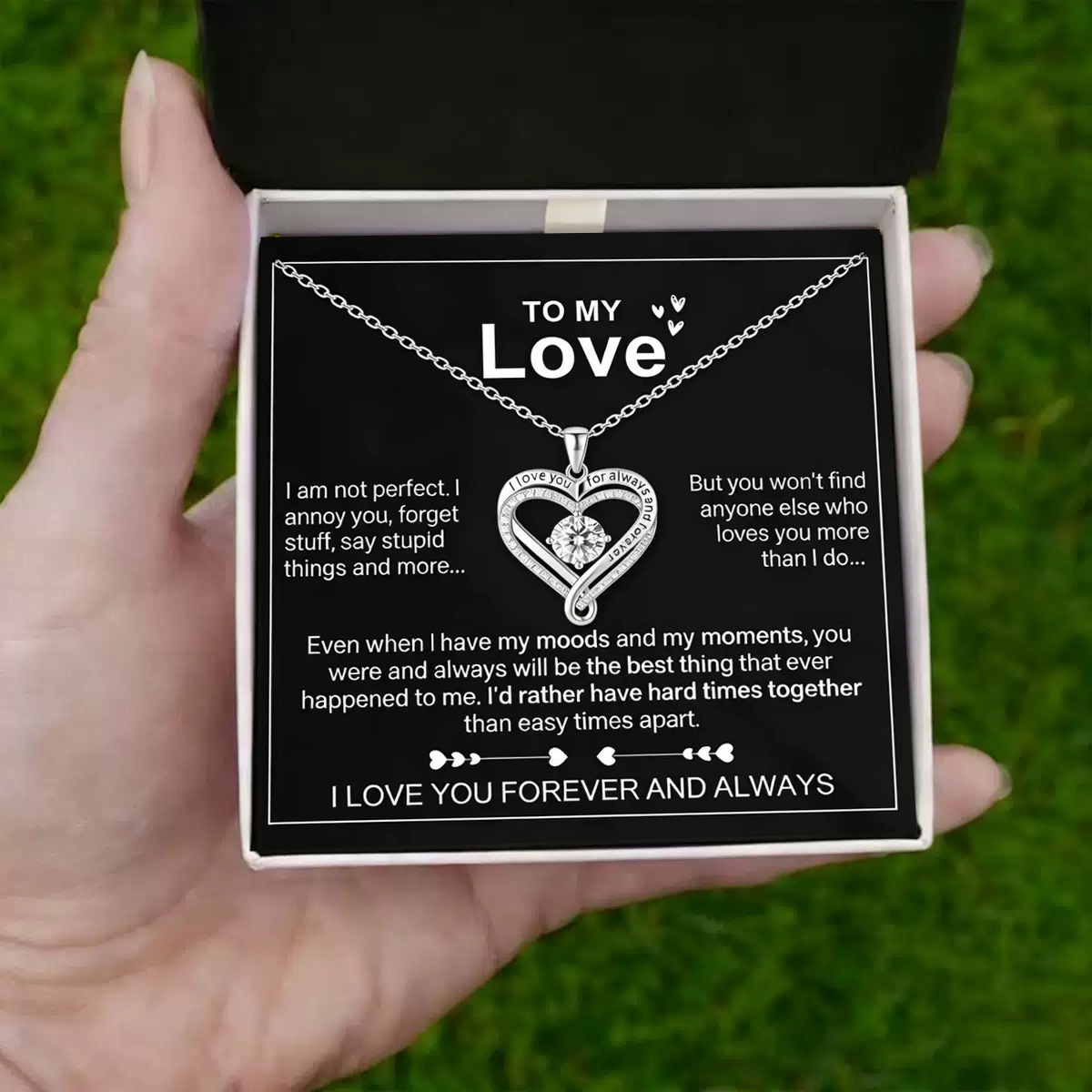 Double Heart Birthstone Necklace - Image 3
