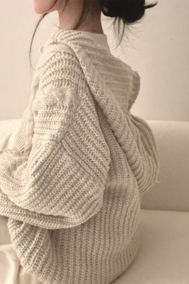 The Angele Plaid Hooded Sweater Coat Detail – La Rose Couture Coats & Jackets