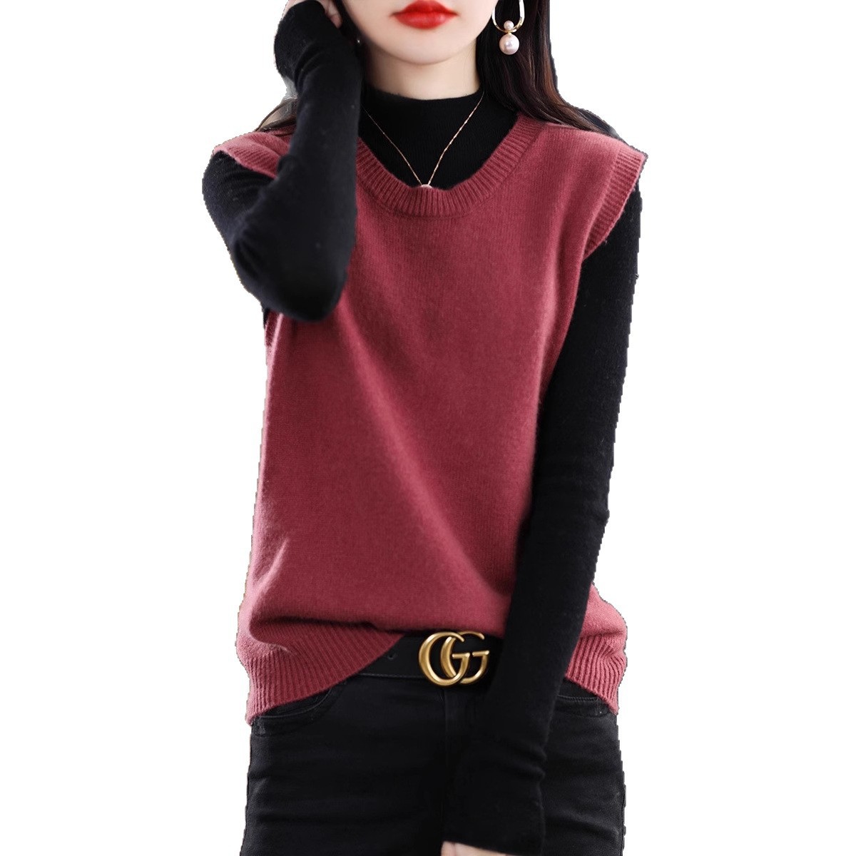 Women's knitted sleeveless jacket - Image 5