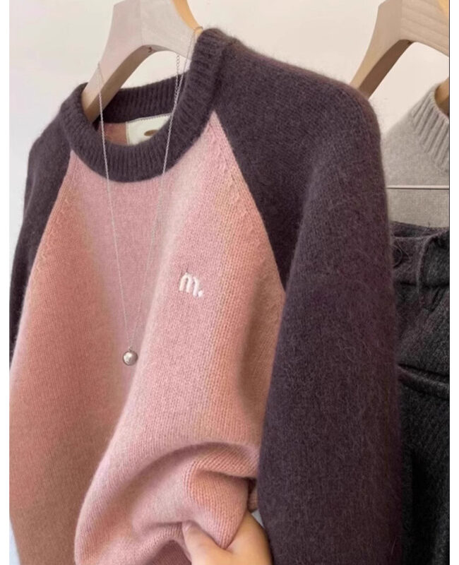 The Beatrice Contrast Sleeve Raccoon Velvet Pullover Sweater – La Rose Couture Tops & Blouses