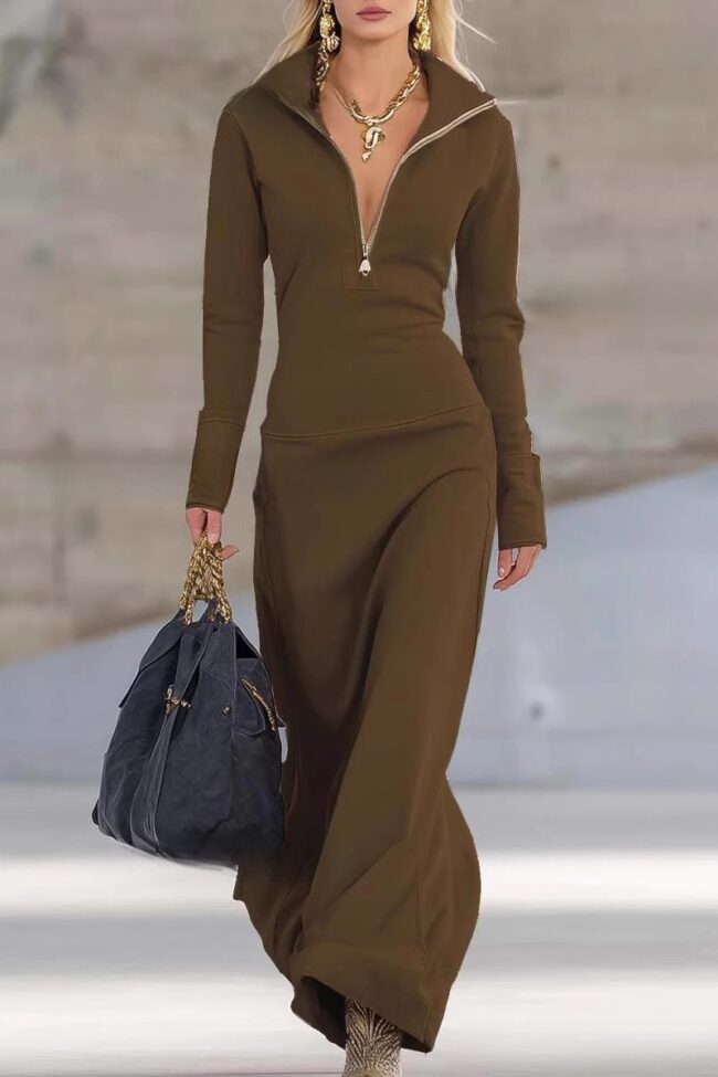 The Tiphaine Half Zip Polo Dress Detail – La Rose Couture Dresses & Gowns