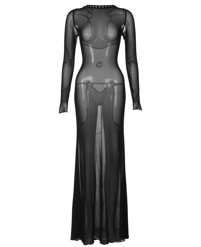 The Adrienne Sexy Mesh Backless Long Sleeve Dress Detail – La Rose Couture Dresses & Gowns