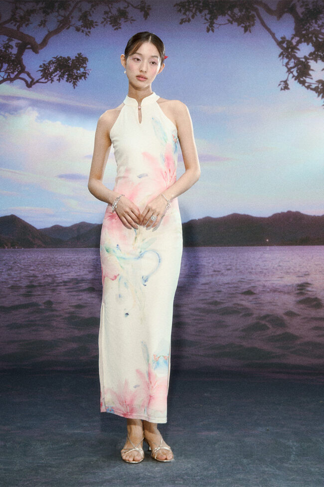 The Cassandre Gradient Lily Floral Cheongsam Dress – La Rose Couture Dresses & Gowns