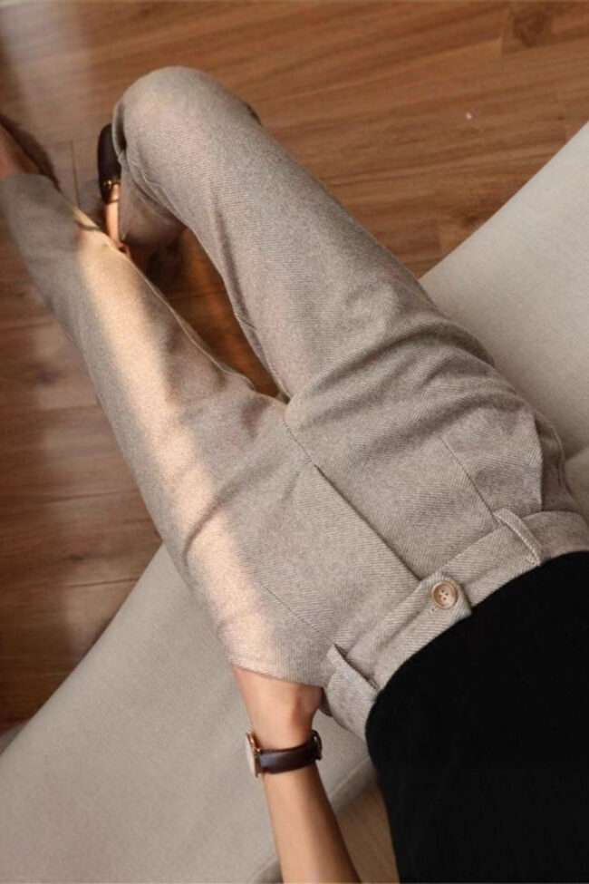 The Prudence Woolen Pants Detail – La Rose Couture Trousers & Skirts