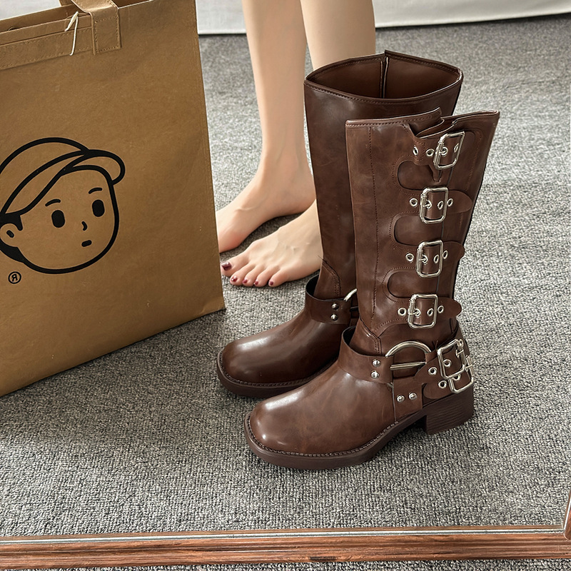 Western cowboy boots - leather long boots for autumn and winter - Image 3