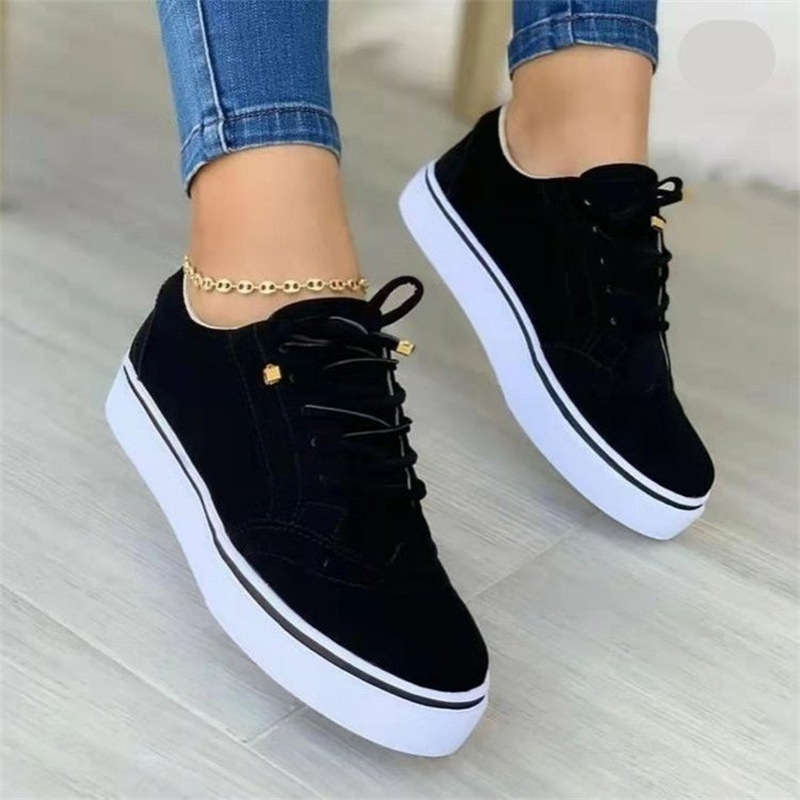 Casual Lace-Up Flat Sole Women Shoes - Image 4
