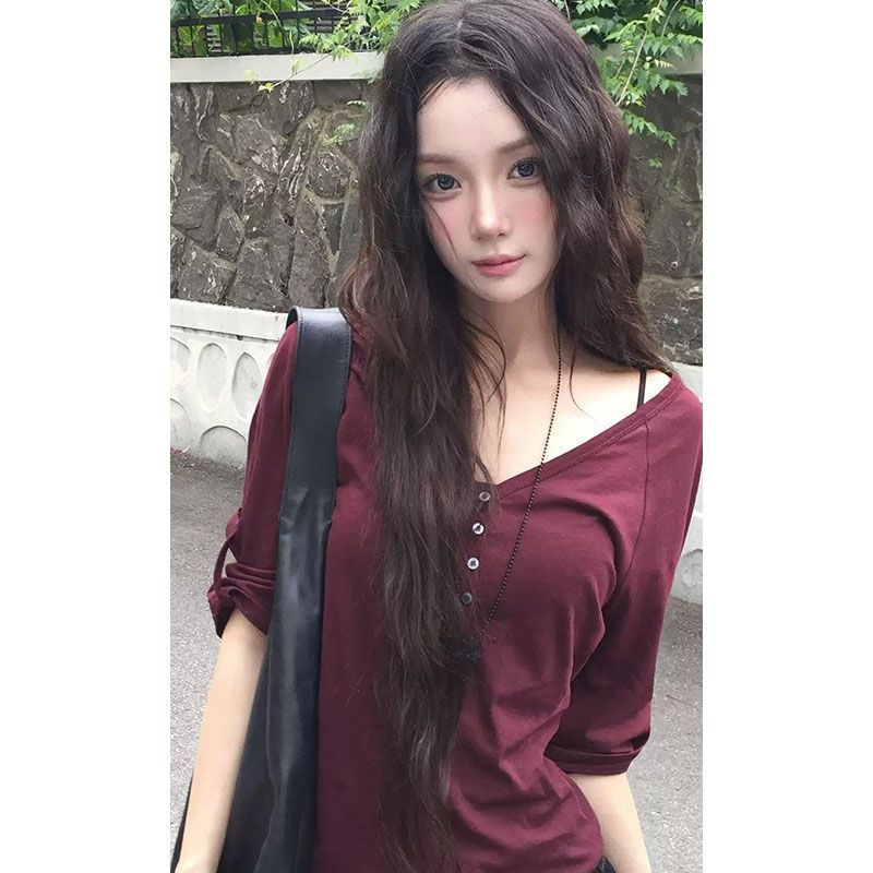 Women's Slim Fit Half Sleeve Lapel T-Shirt