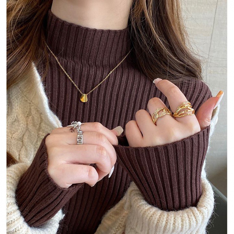 Half-neck sweater for women, slim-fit knitted fabric - Image 5