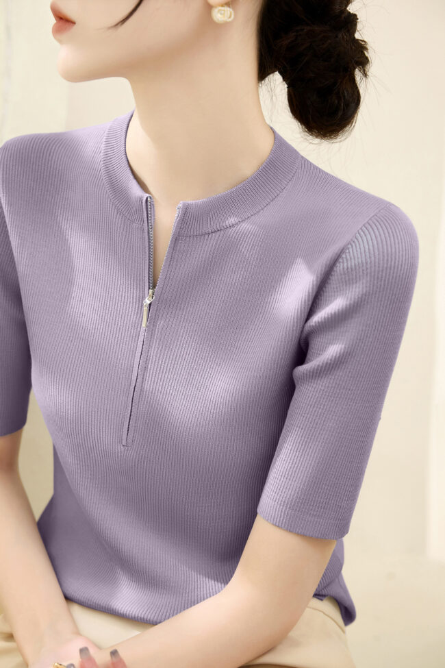 The Margot Short Sleeved Knitted Blouse Detail – La Rose Couture Tops & Blouses