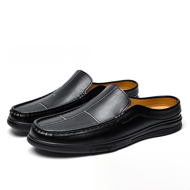Mens Breathable Leather Slip On Shoes - Image 4