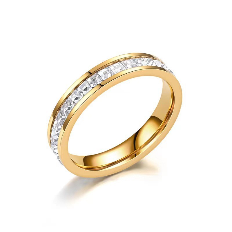 Titanium Steel Starry Sky Square Diamond Ring - Image 4