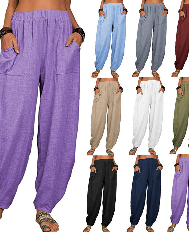 The Prudence Loose Fit Cotton Harem Pants – La Rose Couture Trousers & Skirts