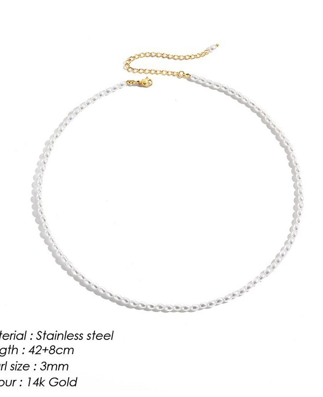 The Capucine Stainless Steel Imitation Pearl Necklace Gold U Shaped Pendant Jewelry Detail – La Rose Couture Jewellery & Accessories