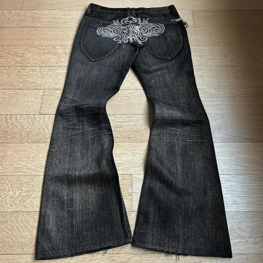 Embroidered Bootcut Low-Waist Jeans - Image 3