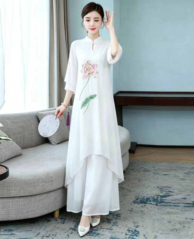 The Salome Dress Chiffon Pants Detail – La Rose Couture Dresses & Gowns