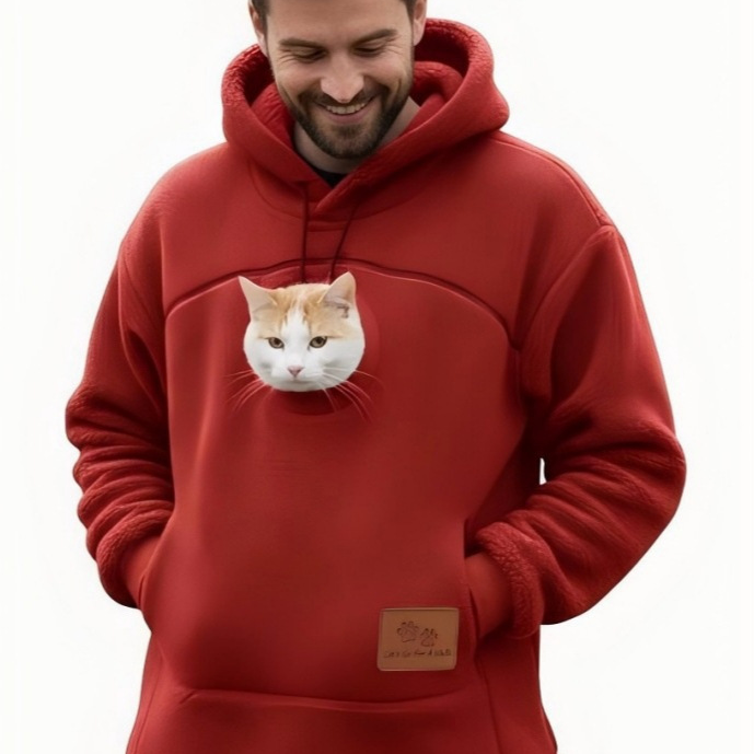 Relaxed, casual and warm fleece hoodie for humans and pets together - Image 5