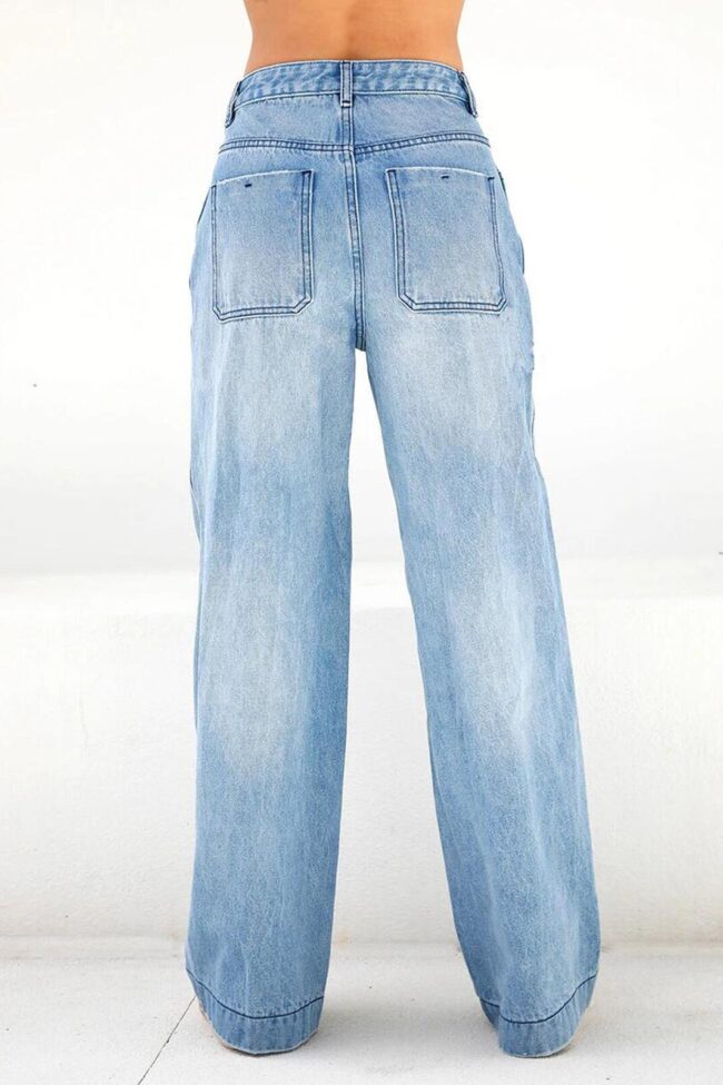 The Hortense High Waist Wide Leg Jeans Detail – La Rose Couture Trousers & Skirts