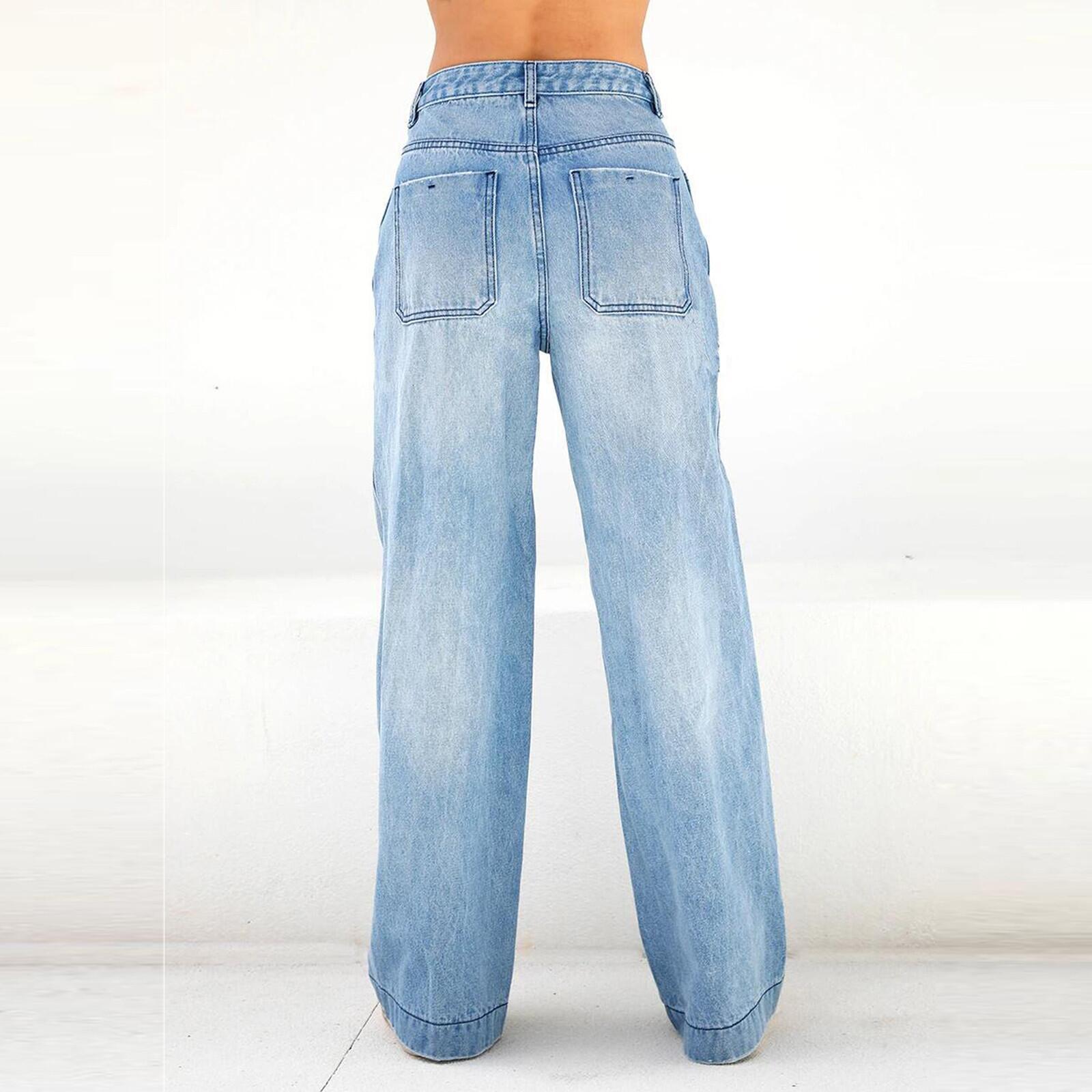 Womens High Waist Wide Leg Jeans - Image 2