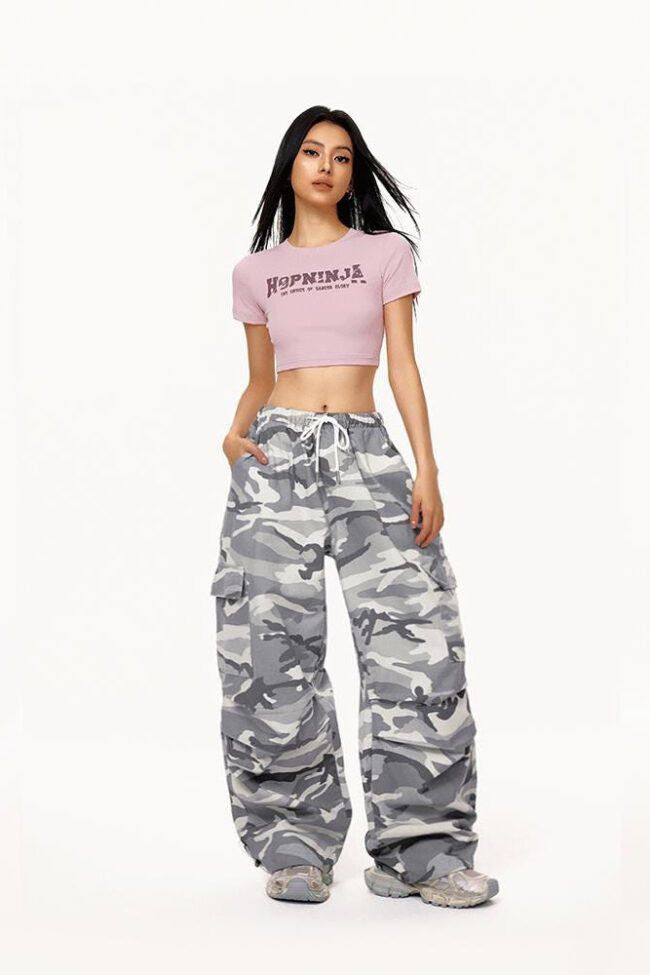 The Therese Camouflage Workwear Casual Pants Detail – La Rose Couture Trousers & Skirts