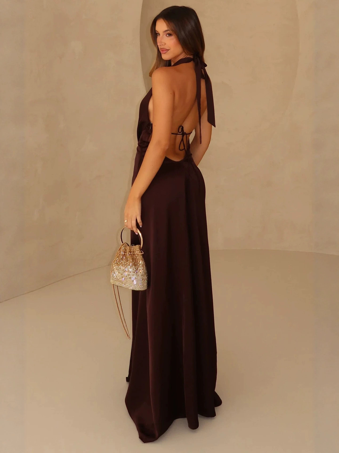 Deep V-Neck Long Party Dress - Image 2