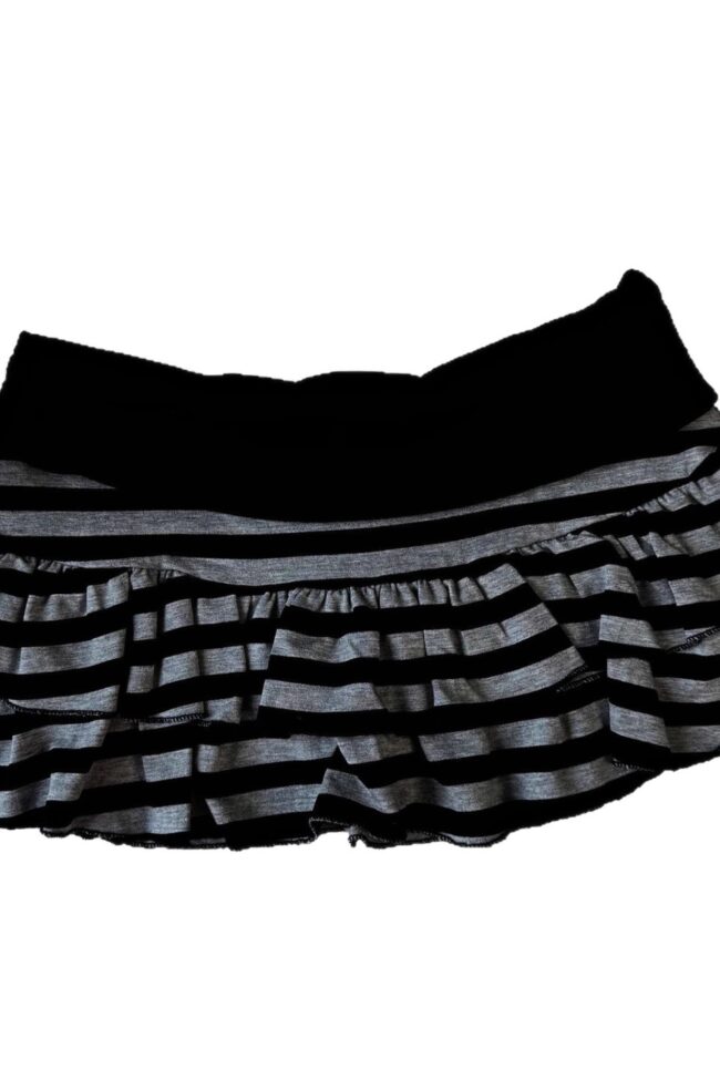 The Clarisse Striped Tiered Short Skirt Detail – La Rose Couture Trousers & Skirts