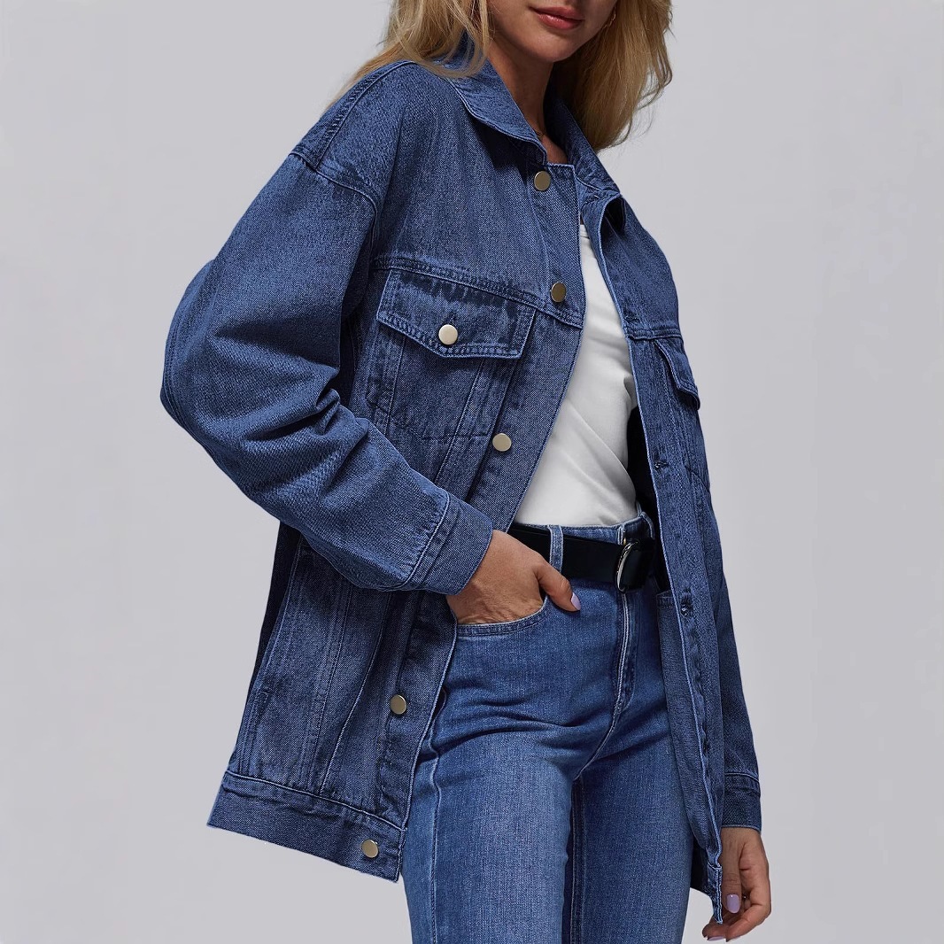Women's Denim Button Front Jacket - Image 5