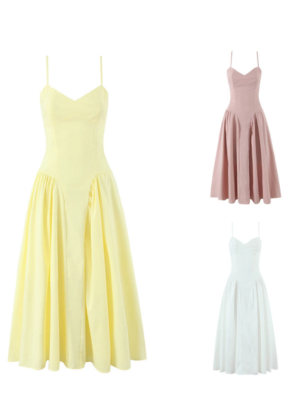 French Style Strappy Smocked Waist Dress - Image 4