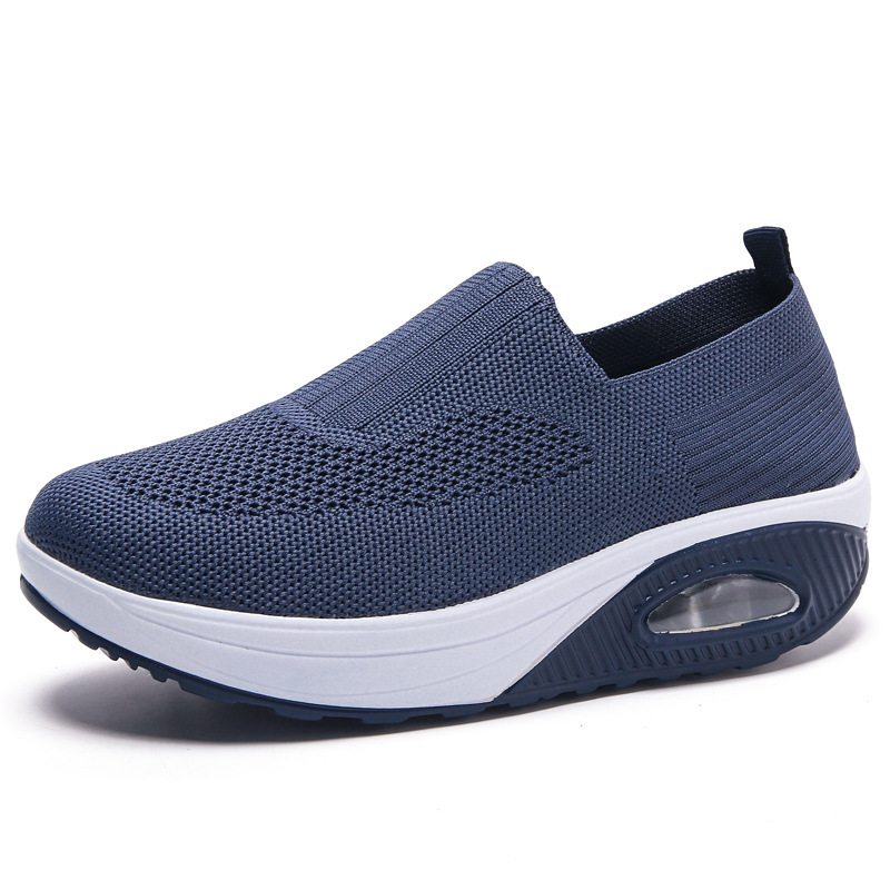 Womens Fly-Knit Air Cushion Rocking Walking Shoes - Image 3