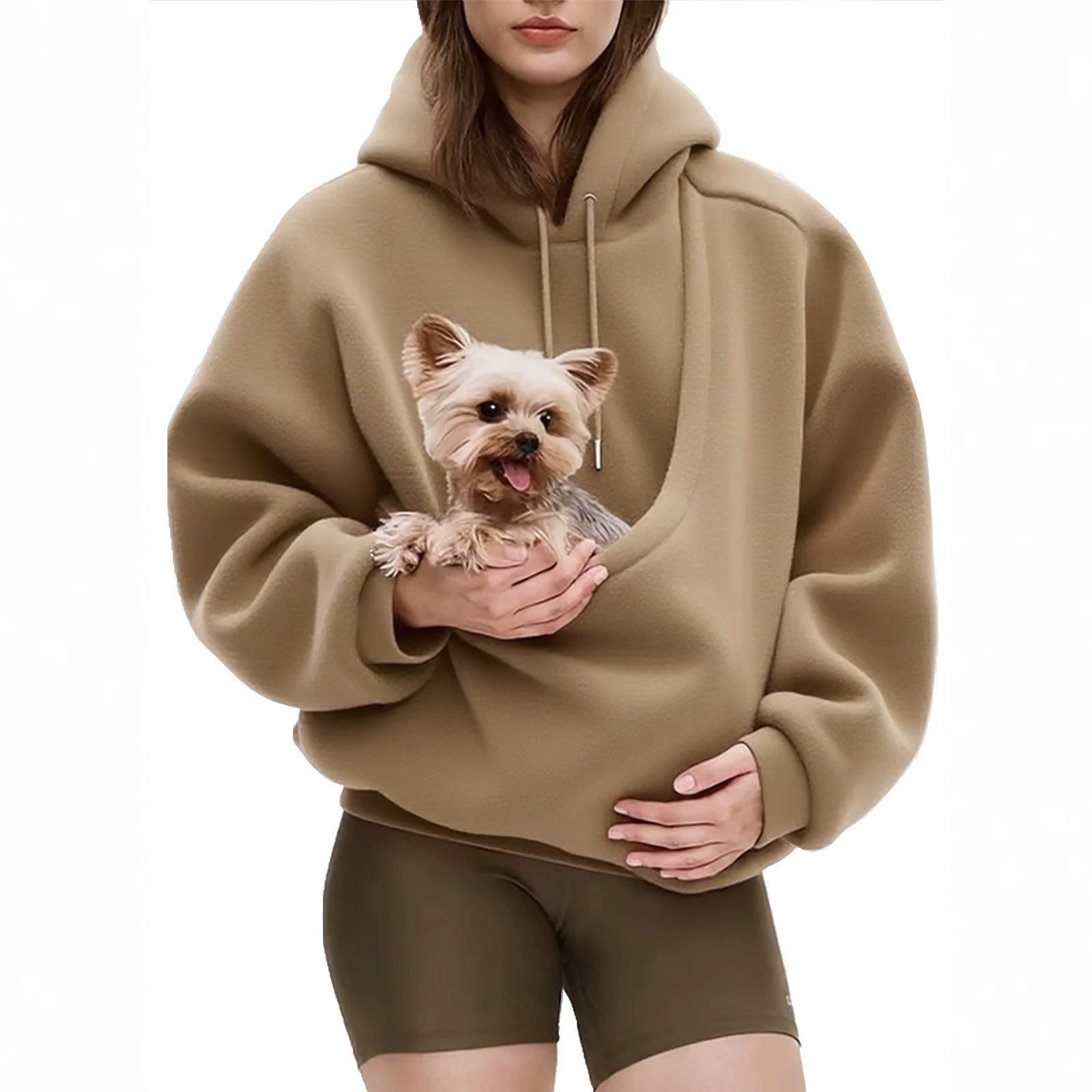 Women's Solid Hoodie with Kangaroo Pocket
