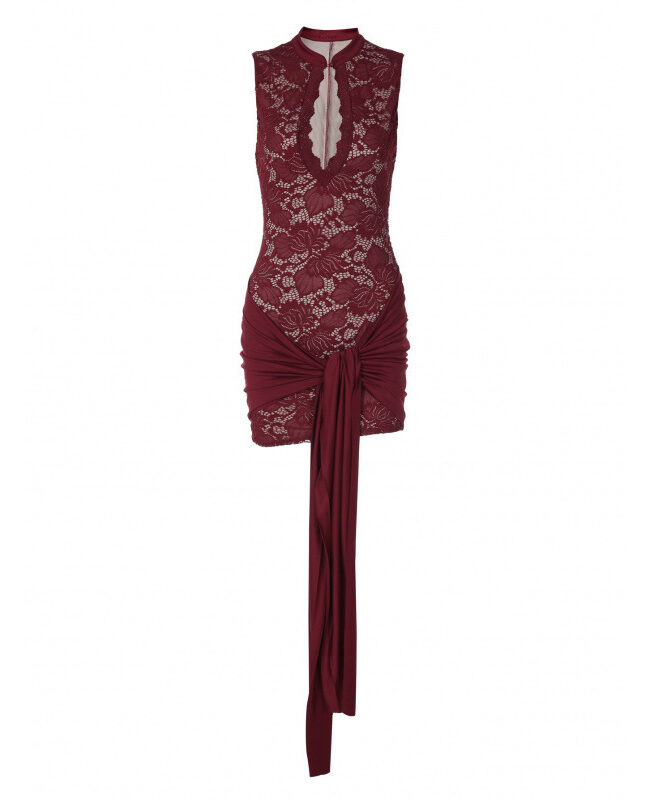 The Angele Lace Bodycon Dress with Ribbon Details Detail – La Rose Couture Dresses & Gowns