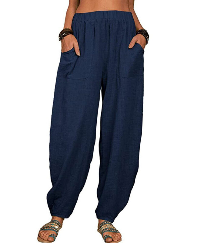 The Prudence Loose Fit Cotton Harem Pants Detail – La Rose Couture Trousers & Skirts