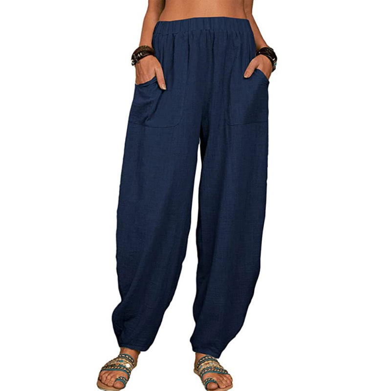 Womens Loose Fit Cotton Harem Pants - Image 3