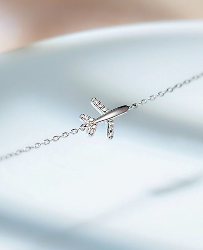 The Agathe Airplane Design Zircon Bracelet Detail – La Rose Couture Jewellery & Accessories