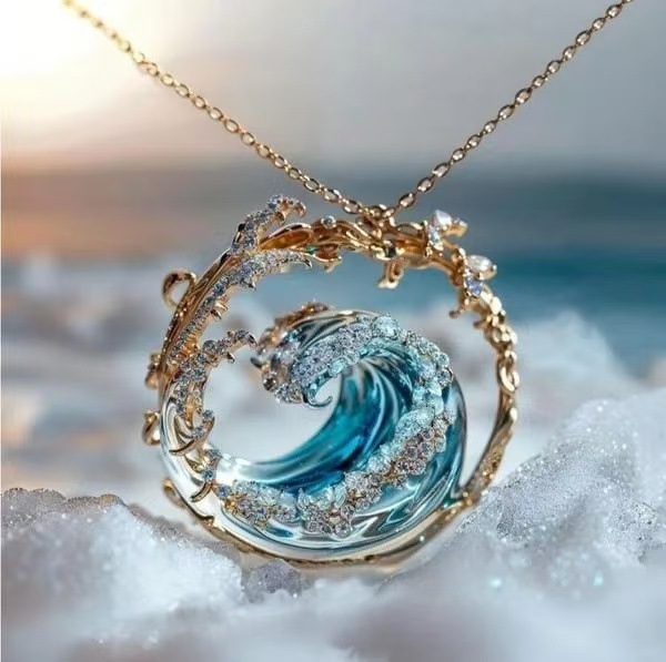 Creative Wave Resin Decoration Jewelry Set - Image 4