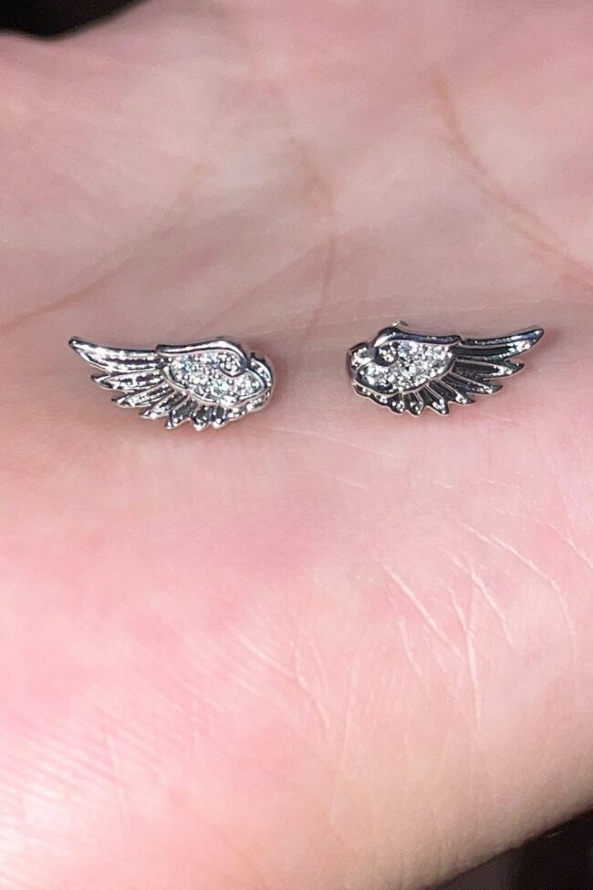 The Gisele Titanium Steel Wing Earrings Detail – La Rose Couture Jewellery & Accessories