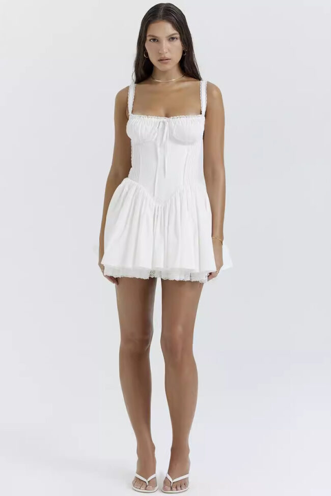 The Iris Lace Stitching Slip Dress Detail – La Rose Couture Dresses & Gowns