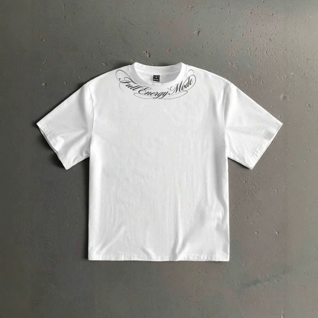 Vintage Letter Print Round Neck T-shirt
