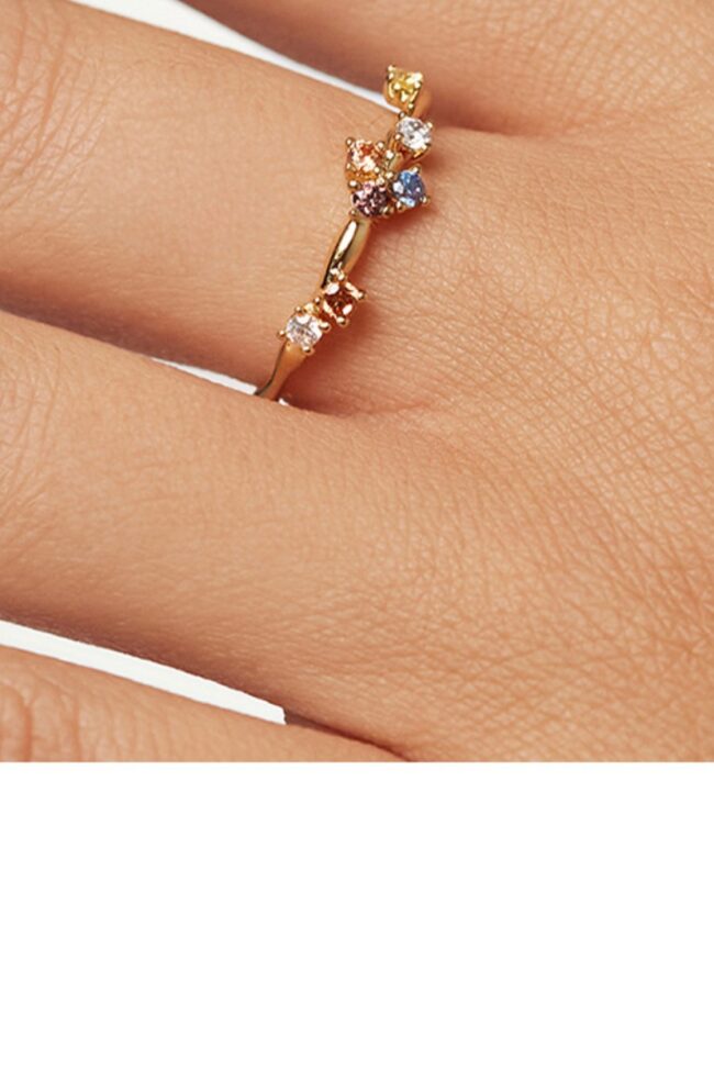 The Pascaline Adjustable Open Zirconium Ring with Simulated Diamonds Detail – La Rose Couture Jewellery & Accessories