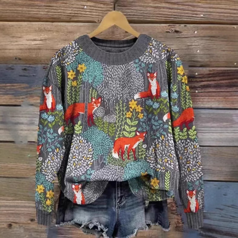Print Long-Sleeve Women's Sweatshirt