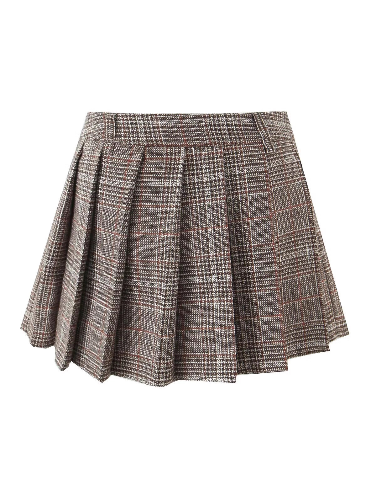 Pleated Skirt Plaid Skirt Skirt Women's Anti-running Skirt - Image 5