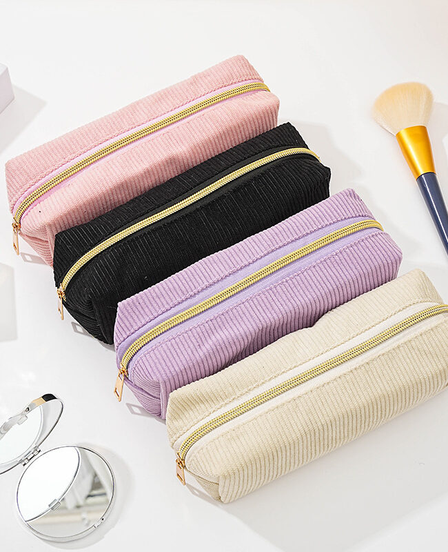 The Cassandre Corduroy Multi Purpose Storage Bag Pencil Case Cosmetic Organizer Detail – La Rose Couture Handbags & Clutches