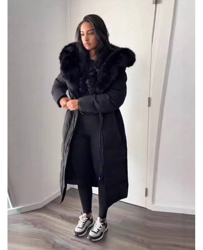 The Romane Long Hooded Cotton Coat Detail – La Rose Couture Coats & Jackets
